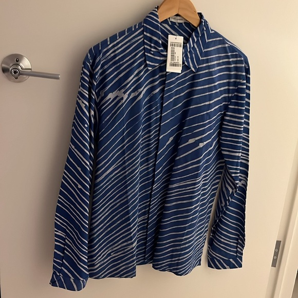 NEVER WORN Post-Imperial - Lagos Striped Cotton Shirt - Blue - Picture 2 of 3